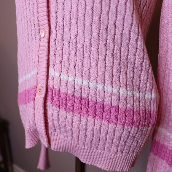 Escada Sport Cotton Pink V-Neck Cardigan Sz S - Picture 6 of 8